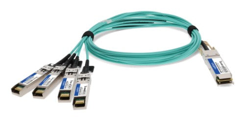 AddOn Networks QSFP-4SFP25G-AOC1M-AO InfiniBand/fibre optic cable 39.4" (1 m) QSFP28 4x SFP28 DAC Aqua color, Stainless steel