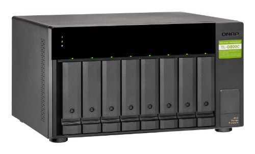 QNAP TL-D800C-US storage drive enclosure HDD/SSD enclosure Black, Gray 2.5/3.5"