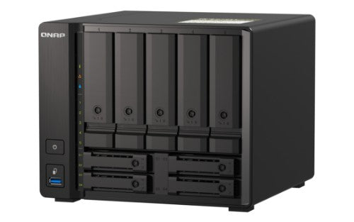 QNAP TS-h973AX NAS Tower Ryzen Embedded V1500B 8 GB DDR4 0 TB QuTS hero Black