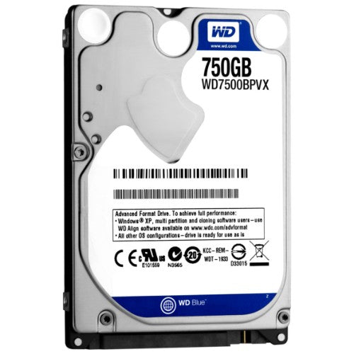 Western Digital Blue PC Mobile internal hard drive 750 GB 5400 RPM 8 MB 2.5" Serial ATA III