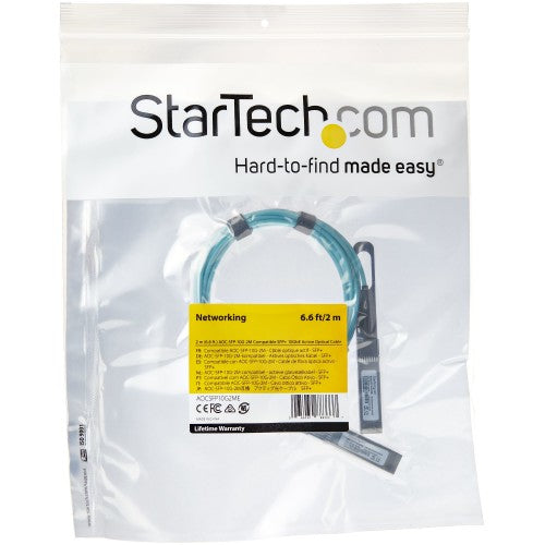 StarTech.com AOCSFP10G2ME InfiniBand/fibre optic cable 78.7" (2 m) SFP+ Aqua color