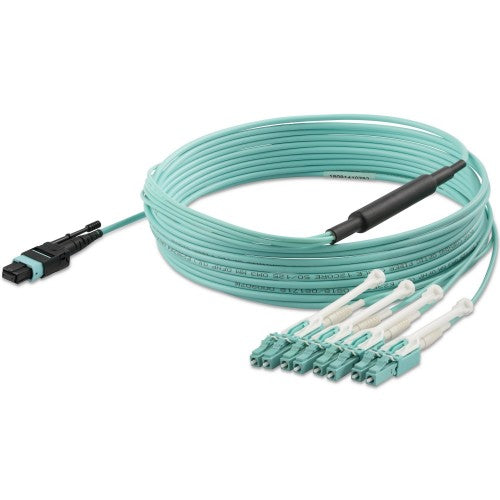 StarTech.com MPO8LCPL5M InfiniBand/fibre optic cable 196.9" (5 m) MPO/MTP 8x LC Aqua color