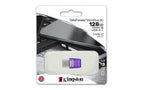 Kingston Technology DataTraveler microDuo 3C USB flash drive 128 GB USB Type-A / USB Type-C 3.2 Gen 1 (3.1 Gen 1) Stainless steel, Purple