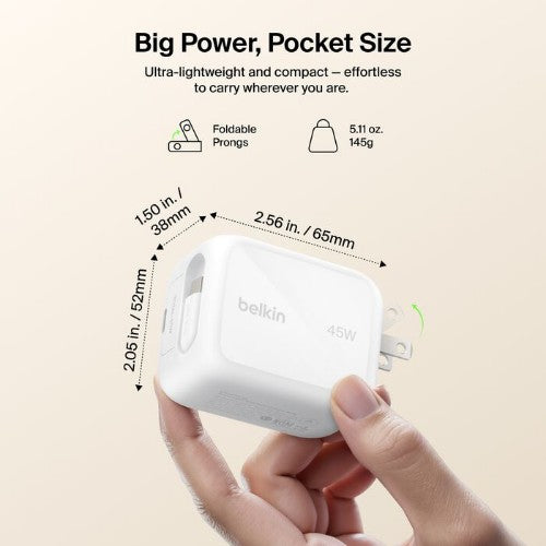 Belkin WCH023DQWH mobile device charger Smartphone White AC Fast charging Indoor