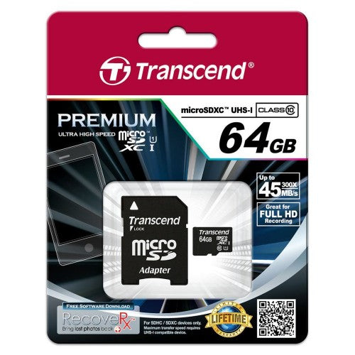 Transcend TS64GUSDU1 memory card 64 GB MicroSDXC MLC Class 10