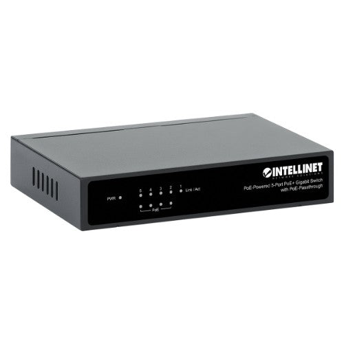 Intellinet PoE-Powered 5x Gigabit Gigabit Ethernet (10/100/1000) Power over Ethernet (PoE) Black