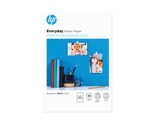HP Everyday Photo Paper Glossy 52 lb 4 x 6 in. (101 x 152 mm) 50 sheets