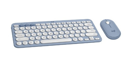 Logitech 920-012202 keyboard Mouse included Universal RF Wireless + Bluetooth QWERTY English Blue