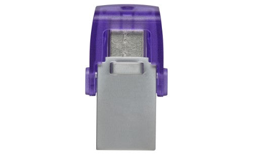 Kingston Technology DataTraveler microDuo 3C USB flash drive 64 GB USB Type-A / USB Type-C 3.2 Gen 1 (3.1 Gen 1) Purple, Stainless steel