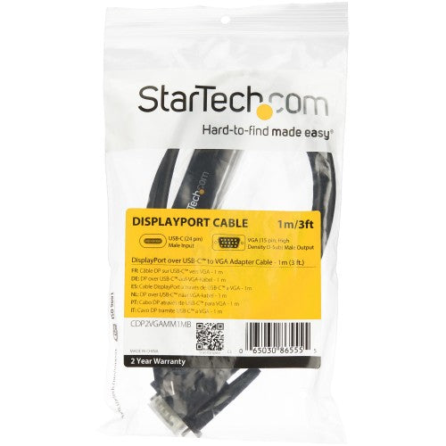 StarTech.com CDP2VGAMM1MB video cable adapter 39.4" (1 m) USB Type-C VGA (D-Sub) Black