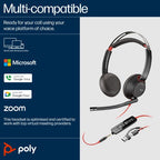 HP Poly Blackwire 5220 Stereo USB-C Headset +3.5mm Plug +USB-C/A Adapter (Bulk)