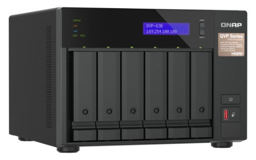 QNAP QVP-63B-US NAS/storage server Tower Intel® Core™ i3 16 GB DDR4 0 TB Black