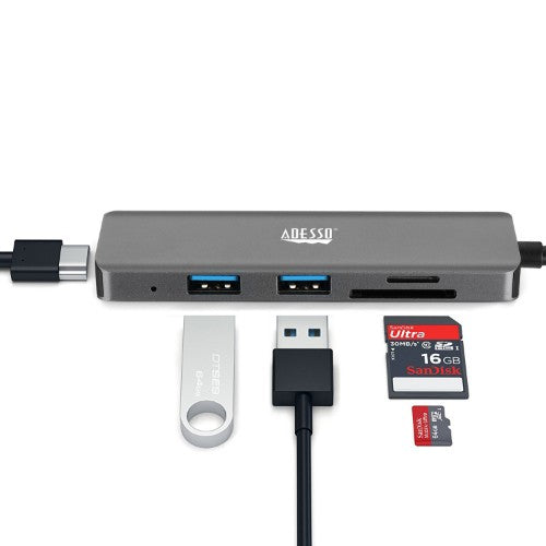 Adesso AUH-4020 laptop dock/port replicator Thunderbolt 3 Aluminum