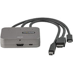 StarTech.com CDPHDMDP2HD video cable adapter 10.6" (0.27 m) HDMI + USB HDMI + Mini DisplayPort + USB Type-C Black, Silver