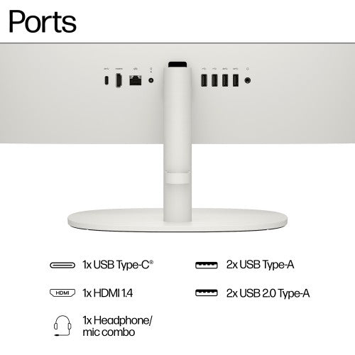 HP All-in-One Desktop 22-dg0340 N200 21.45" 1920 x 1080 pixels 8 GB DDR5-SDRAM Black