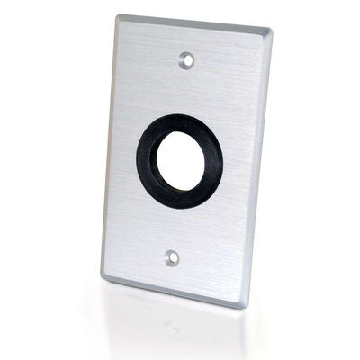 C2G Single Gang 1in Grommet Wall Plate Aluminum