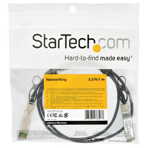 StarTech.com DACSFP10G1M InfiniBand/fibre optic cable 39.4" (1 m) SFP+ Black