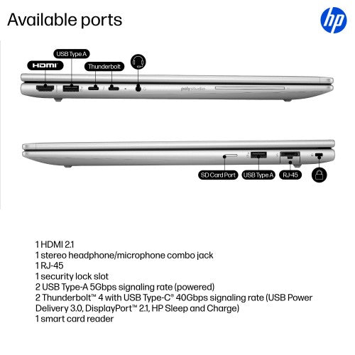 HP EliteBook 6 G1i AI PC Wolf Pro Security Edition Intel Core Ultra 5 225U Laptop 16" Touchscreen WUXGA 16 GB DDR5-SDRAM 512 GB SSD Wi-Fi 7 (802.11be) Windows 11 Pro Silver