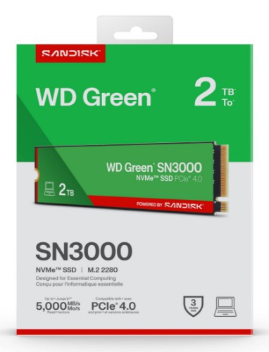 Western Digital Green WD SN3000 NVMe 2 TB M.2 PCI Express 4.0
