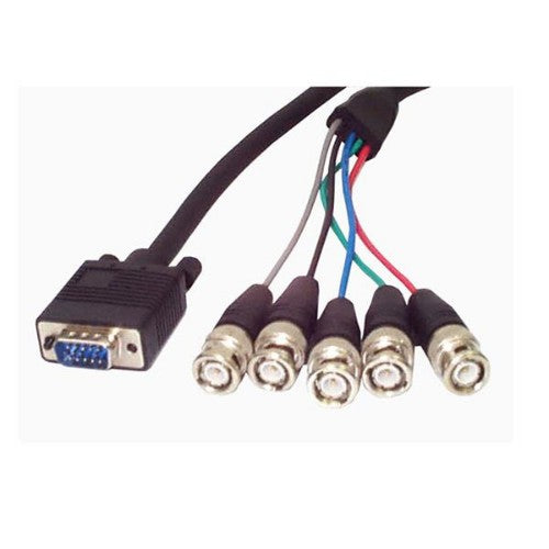 StarTech.com 6 ft. Coax SVGA Cable HDDB15M to 5 BNC Male 72" (1.83 m) Black