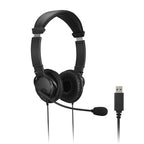 Kensington K33065WW headphones/headset Wired Head-band Office/Call center USB Type-A Black