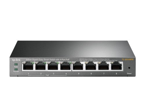 TP-Link TL-SG108PE network switch Managed L2 Gigabit Ethernet (10/100/1000) Power over Ethernet (PoE) Black