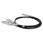 AddOn Networks QDD-200G-2QSFP28-PDAC2-5M-AO InfiniBand/fibre optic cable 98.4" (2.5 m) QSFP-DD 4xQSFP28 Black, Silver