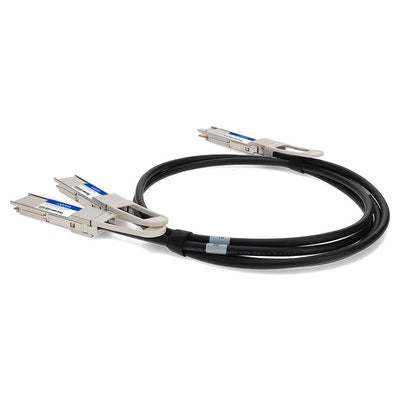 AddOn Networks QDD-200G-2QSFP28-PDAC2-5M-AO InfiniBand/fibre optic cable 98.4" (2.5 m) QSFP-DD 4xQSFP28 Black, Silver