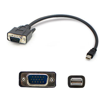 AddOn Networks MDISPORT2VGAMM6B-5PK video cable adapter 71.7" (1.82 m) Mini DisplayPort VGA (D-Sub) Black