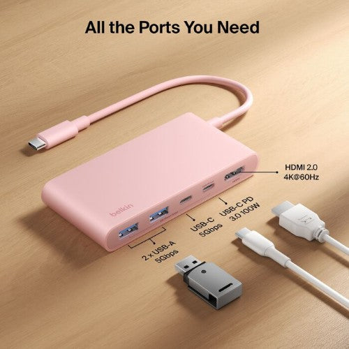 Belkin AVC022FQSGY USB Type-C 5000 Mbit/s Pink