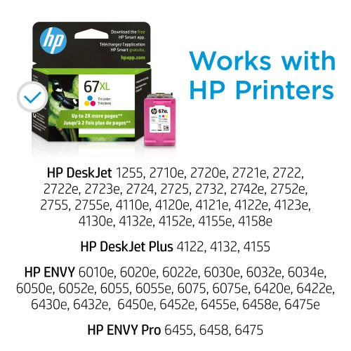 HP 67XL High Yield Tri-color Original Ink Cartridge