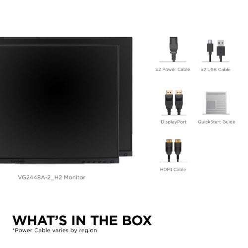 Viewsonic VG Series VG2448A-2_H2 computer monitor 24" 1920 x 1080 pixels Full HD LED Black