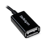 StarTech.com UUSBOTG USB cable USB 2.0 5" (0.127 m) Micro-USB B USB A 0.48 Gbit/s Black