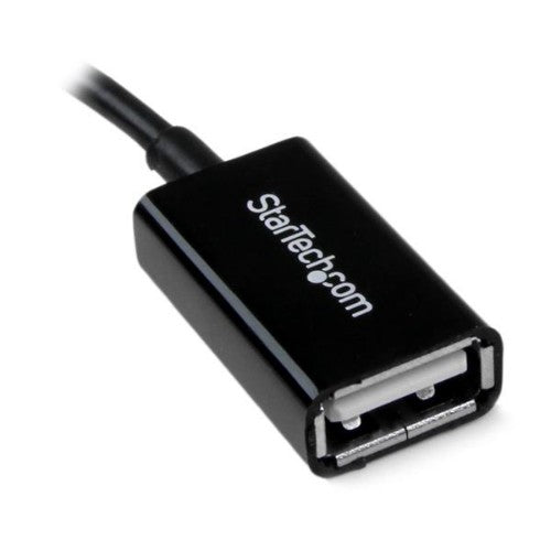 StarTech.com UUSBOTG USB cable USB 2.0 5" (0.127 m) Micro-USB B USB A 0.48 Gbit/s Black