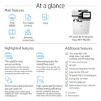 HP LaserJet Enterprise Flow LaserJet Enterprise M634h Multifunction Black and white Printer, Ethernet Only; Copier, Scanner