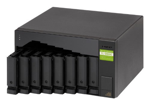 QNAP TL-D800C-US storage drive enclosure HDD/SSD enclosure Black, Gray 2.5/3.5"