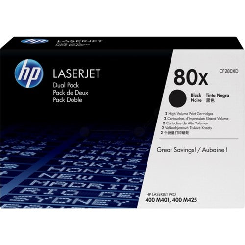 CF280XD (80X) Toner black, 6.9K pages, Pack qty 2