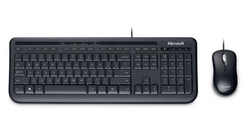 Microsoft Wired Desktop 600 keyboard Mouse included Universal USB Black