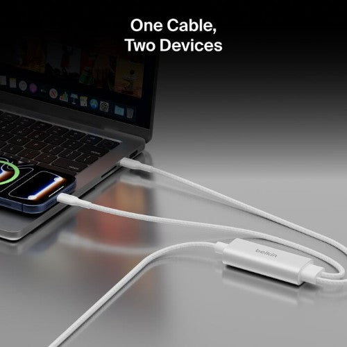 Belkin CAC004FQ1.5MWH USB cable USB 2.0 59.1" (1.5 m) USB C 2 x USB C 0.48 Gbit/s 140 W White