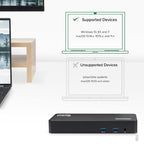 Plugable Technologies UD-3900PDZ laptop dock/port replicator Docking USB 3.2 Gen 1 (3.1 Gen 1) Type-C Black