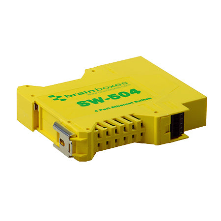 Brainboxes SW-504 network switch Unmanaged Fast Ethernet (10/100) Yellow