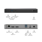 ALOGIC DUPRMX2-WW laptop dock/port replicator Wired USB 3.2 Gen 1 (3.1 Gen 1) Type-C Gray, Black