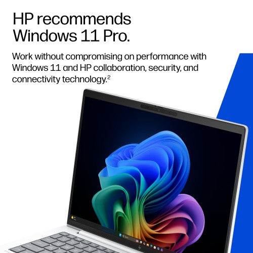 HP DJ9V6UT laptop Copilot+ PC 325 14" WUXGA 32 GB LPDDR5x-SDRAM 512 GB SSD Wi-Fi 7 (802.11be) Windows 11 Pro Silver