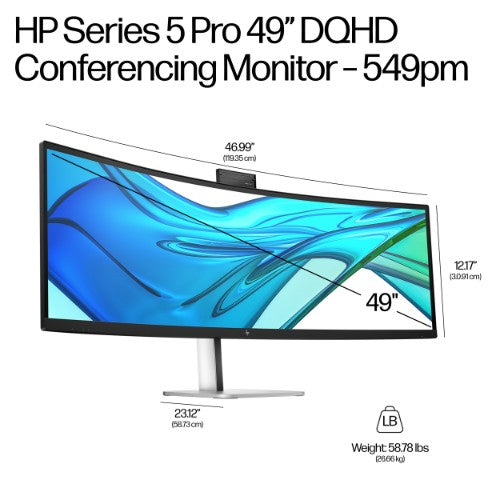 HP Series 5 Pro 49 inch DQHD Conferencing Monitor - 549pm