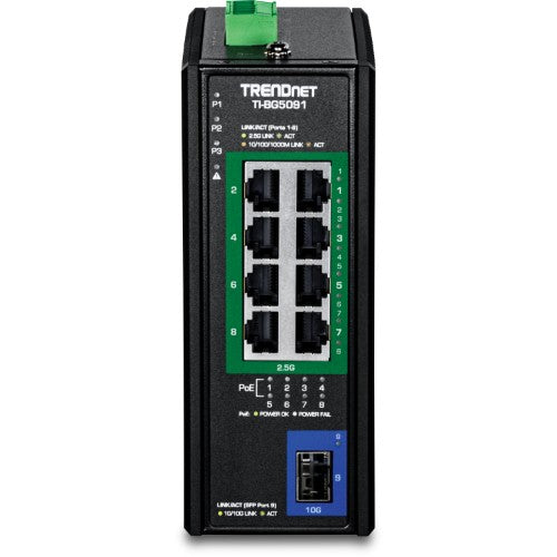 Trendnet TI-BG5091 network switch Unmanaged 2.5G Ethernet (100/1000/2500) Power over Ethernet (PoE) Black