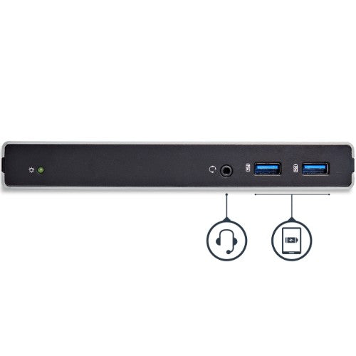 StarTech.com USB3SDOCKDD laptop dock/port replicator Wired USB 3.2 Gen 1 (3.1 Gen 1) Type-B Black, Silver