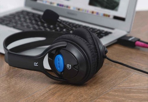 Manhattan 179317 headphones/headset Wired Head-band Calls/Music Black