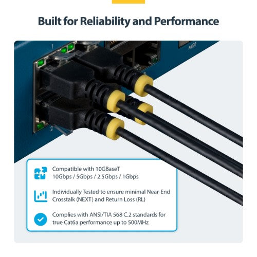 StarTech.com N6APATUTP34BKS-4FT networking cable Black 47.2" (1.2 m) Cat6a U/UTP (UTP)