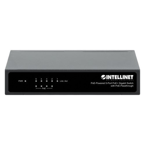 Intellinet PoE-Powered 5x Gigabit Gigabit Ethernet (10/100/1000) Power over Ethernet (PoE) Black