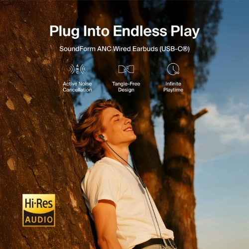 Belkin SoundForm Headset Wired In-ear Calls/Music USB Type-C Black